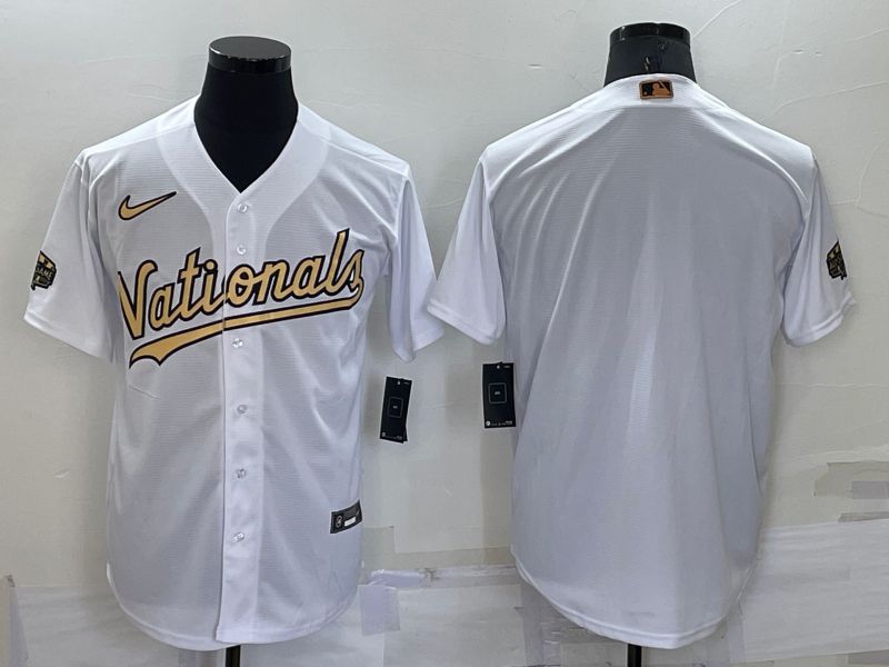 Men Washington Nationals Blank White 2022 All Star Nike MLB Jersey->washington nationals->MLB Jersey